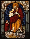 Figurenscheibe: Hl. Johannes der Täufer mit dem Stifter Hans Senn